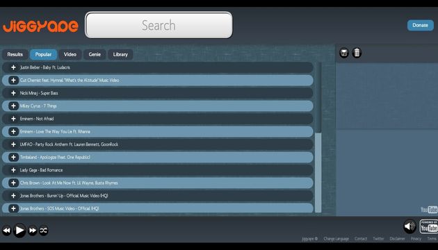 Jiggyape, crea y escucha playlists musicales de YouTube