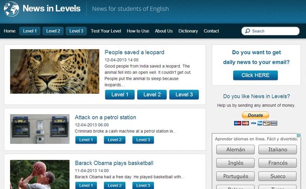 News in Levels, aprende o practica tu inglés escuchando noticias de actualidad