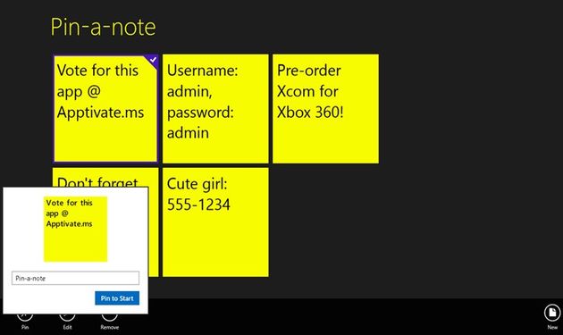 Pin-a-note, notas de tipo post-it para la pantalla de inicio de tu Windows 8