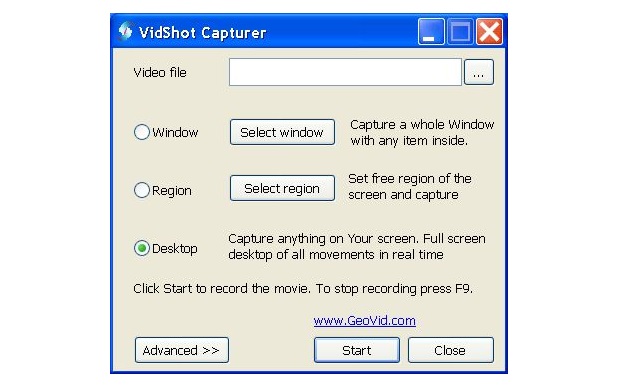 VidShot Capturer, software gratuito para grabación de screencasts