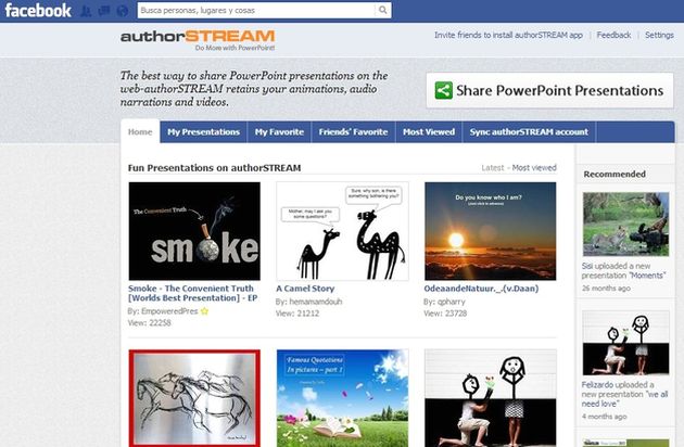 authorSTREAM, publica tus PowerPoints directamente en Facebook