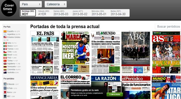 Covertimes, enorme colección de portadas de prensa de todo el mundo