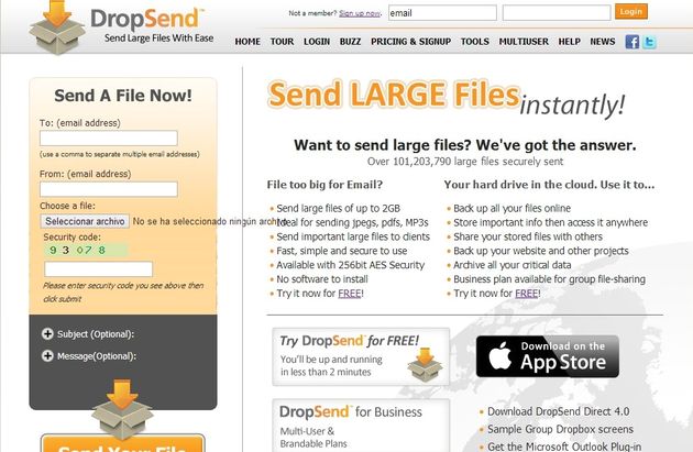 DropSend, otra alternativa para el envío de grandes archivos