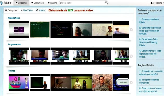 Edutin, cerca de 1700 vídeo cursos en español
