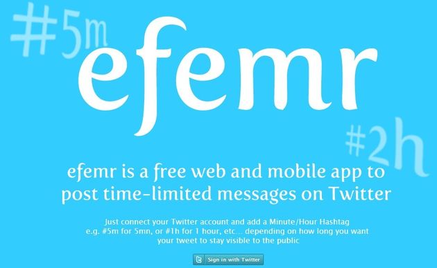 Efemr, publica tweets que dejan de ser públicos tras un tiempo