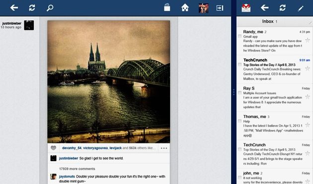 Gmail Touch+: buena app, no oficial, de Gmail para Windows 8