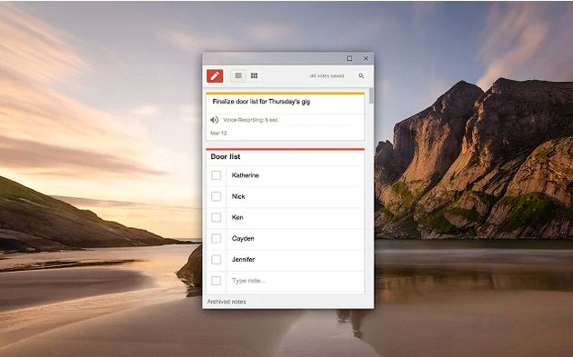 Google Keep ya dispone de app para el navegador Chrome