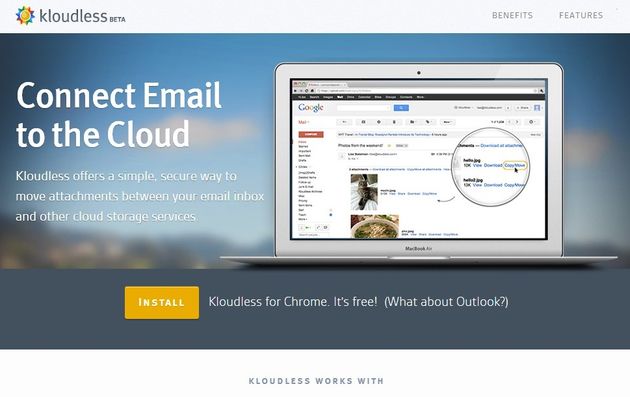 Kloudless, envía a la nube los adjuntos de correo