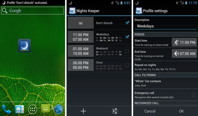Nights Keeper, desactiva las notificaciones por la noche en Android
