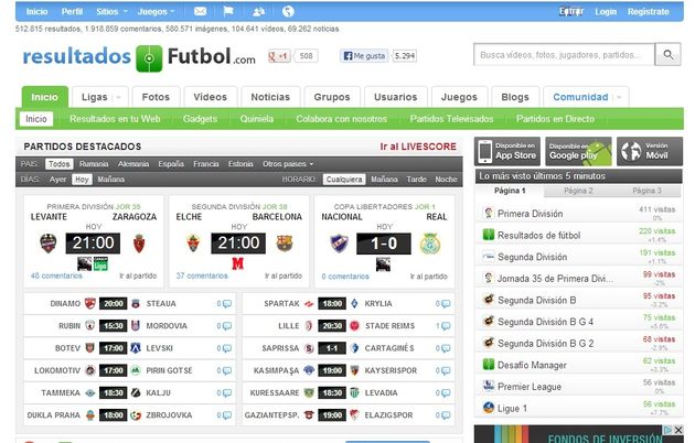 Resultados de fútbol, la red social para los amantes del fútbol
