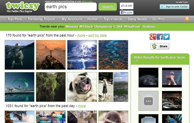 Twicsy, potente buscador de imágenes y vídeos en Twitter