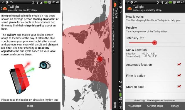 Twilight, la app Android que cuida tu vista y te ayuda a dormir