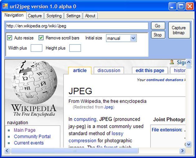 URL2JPEG, control total para tomar screenshots de sitios web