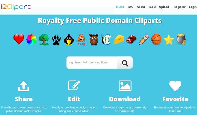 i2Clipart, buscador y editor online de gráficos vectoriales libres