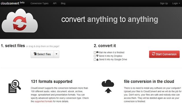CloudConvert, convierte online entre más de 130 formatos de archivo