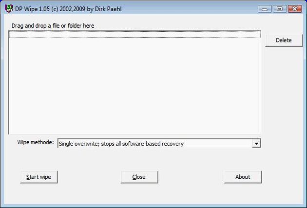 DPWipe, la aplicación más simple para borrar archivos definitivamente