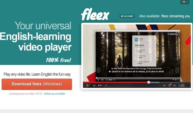 Fleex, un reproductor de vídeo gratuito que te enseña inglés