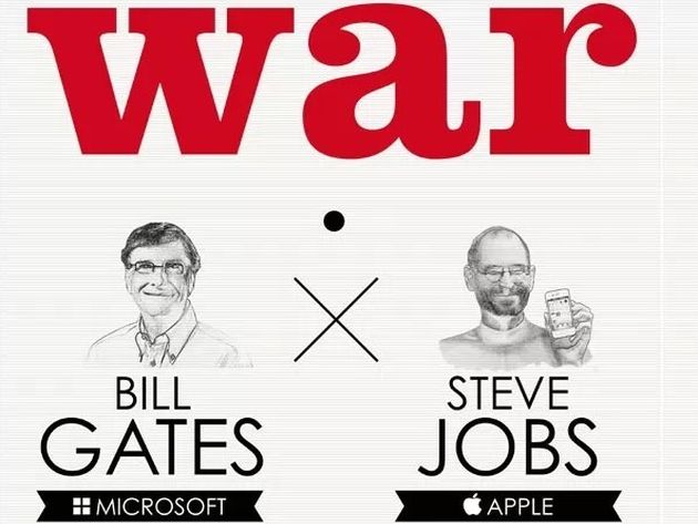 Infografía que muestra las diferencias entre Steve Jobs y Bill Gates