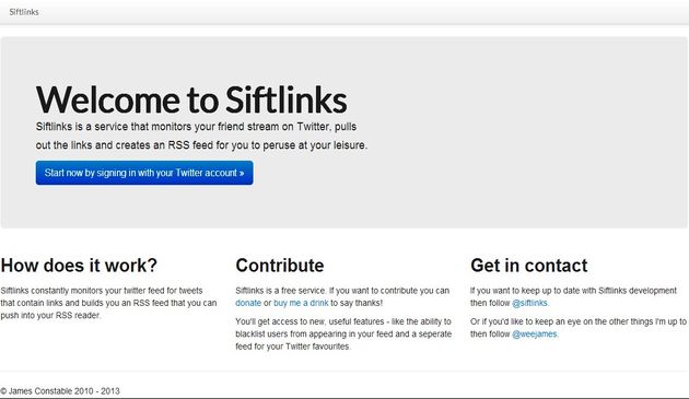 Siftlinks, sigue tu timeline de Twitter en tu cliente RSS favorito