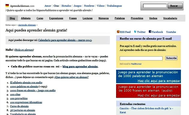AprendeAleman, curso gratuito de alemán y recursos de pronunciación