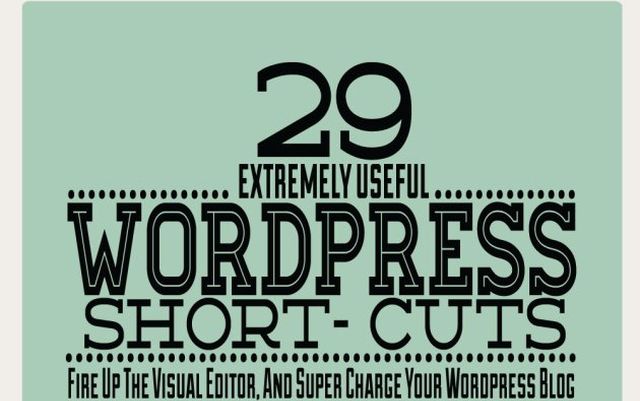 Una interesante infografía con los atajos de teclado para WordPress