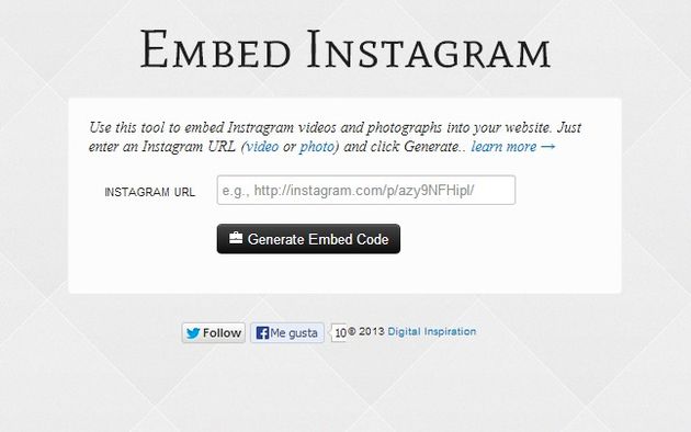Embed Instagram, obtén el código para insertar las fotos y vídeos de Instagram