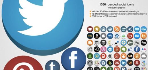 Flat but No Flat Rounded Social Icons, iconos gratis para 90 redes sociales