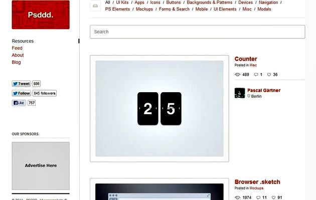 Psddd, una enorme colección de gráficos PSD para descargar