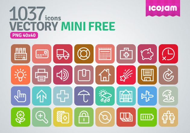 Vectory Mini Free, un pack gratuito con más de 1000 iconos variados