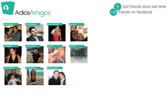 Adiós Amigos, app Windows 8 para conocer quién te elimina de Facebook