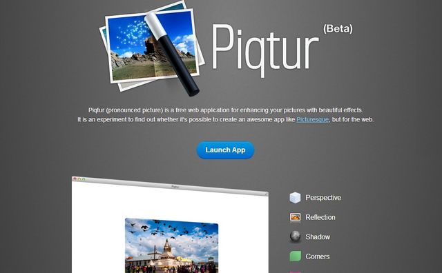 Piqtur, sencillo editor de imágenes online con efectos para tus fotos