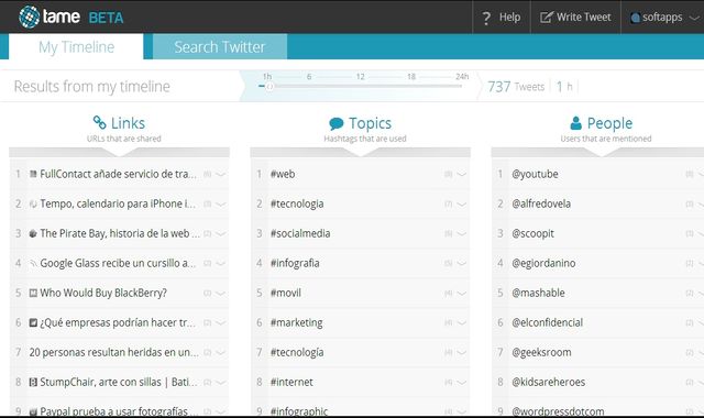 Tame, filtra los contenidos más relevantes de tu timeline de Twitter