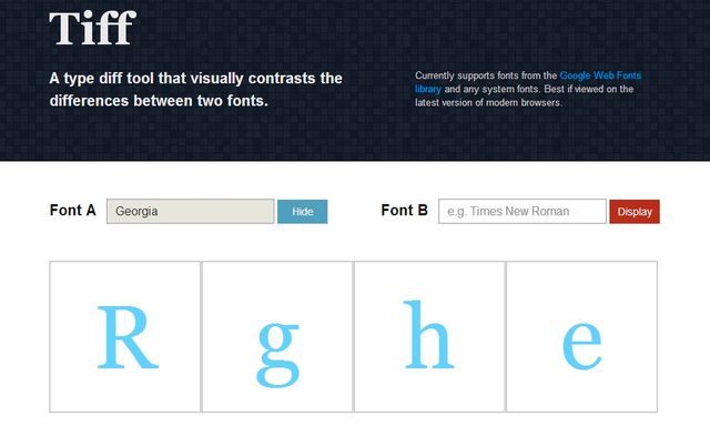 Tiff, utilidad web para comparar diferencias entre fuentes de texto