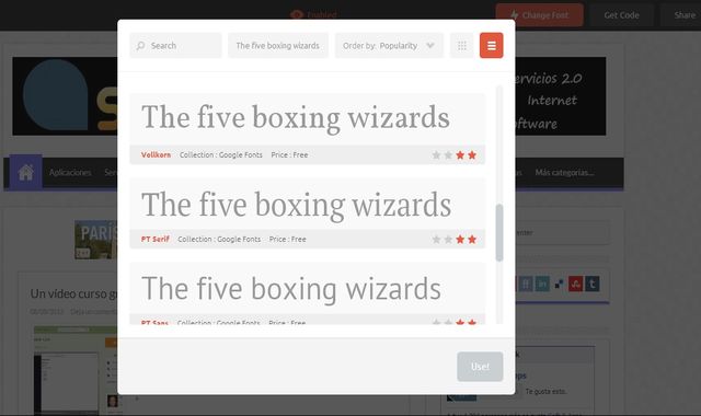 TypeWonder, prueba online diferentes fuentes de texto para tu sitio
