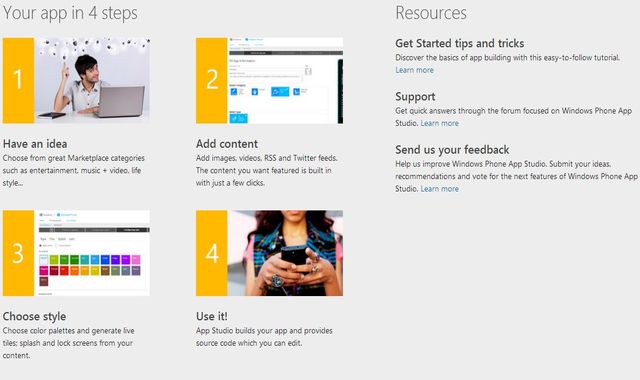 Windows Phone App Studio, plataforma web gratuita para crear fácilmente apps Windows Phone