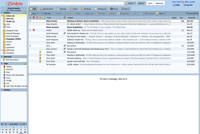 Zimbra Desktop, cuentas de correo y redes sociales en una aplicación