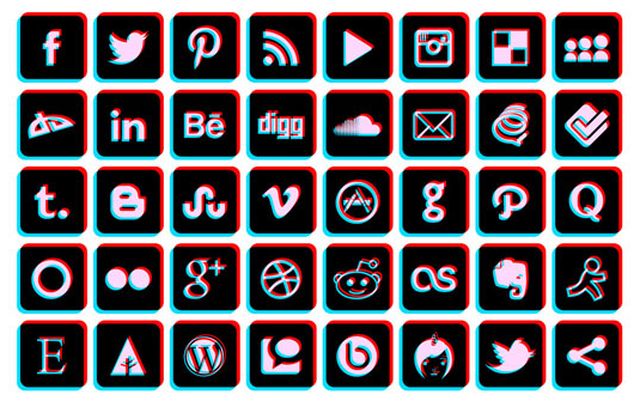 Blu-ray 3D Social Media Icons, una colección de iconos sociales en 3D