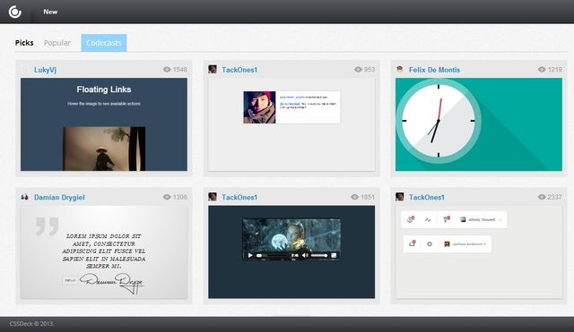 CSSDeck, un repositorio de código CSS con muchos ejemplos