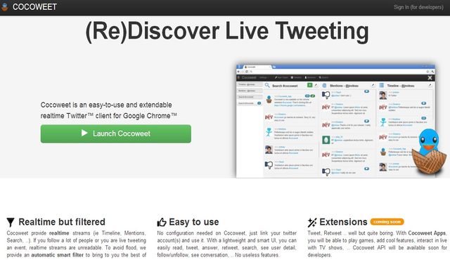Cocoweet, un buen cliente de Twitter para el navegador Google Chrome