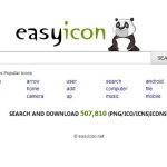 Easyicon, buscador con más de 500000 iconos libres para descargar