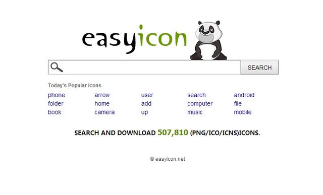 Easyicon, buscador con más de 500000 iconos libres para descargar