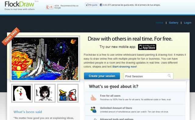 FlockDraw, un sitio para realizar dibujos de forma colaborativa