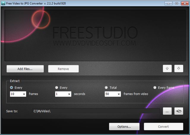 Free Video to JPG Converter, software gratis para extraer fotogramas de un vídeo