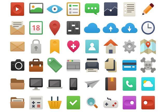 It’s Flat!, set de 48 bellos iconos vectoriales libres de estilo plano