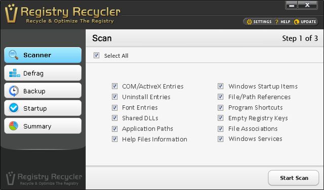 Registry Recycler, software para limpiar y desfragmentar el registro