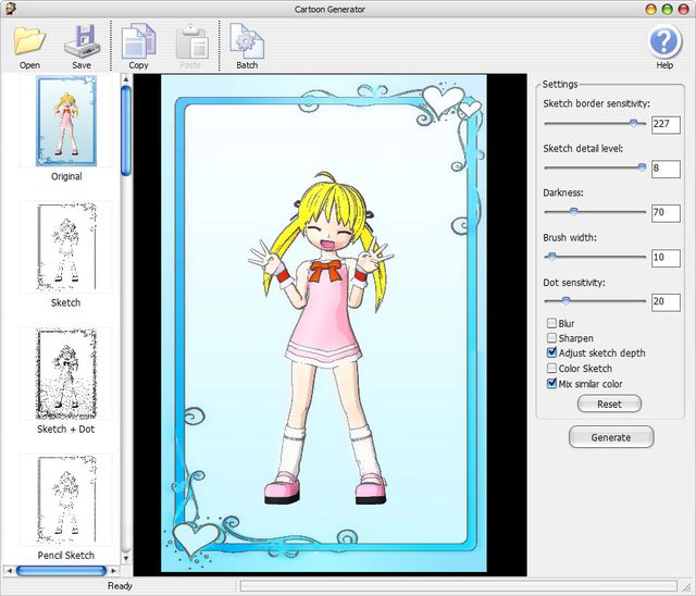 Cartoon Generator, diecinueve efectos para convertir fotos en cartoons