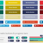 Flat Rounded Square, set de elementos gratis para interfaz de usuario
