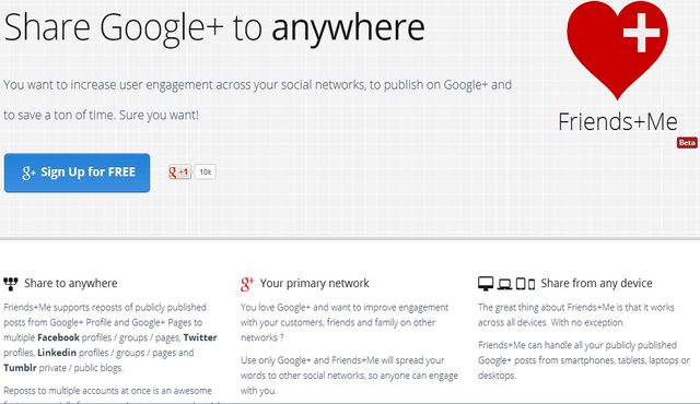 Friends Me, comparte tus posts de Google+ en otras redes sociales