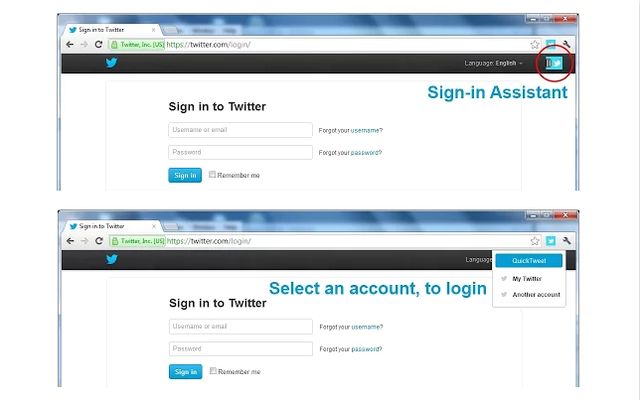 QuickTweet, extensión en Chrome para cambiar entre cuentas de Twitter