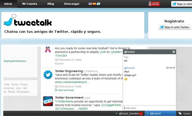 Tweetalk, integra un excelente chat en tu página de Twitter